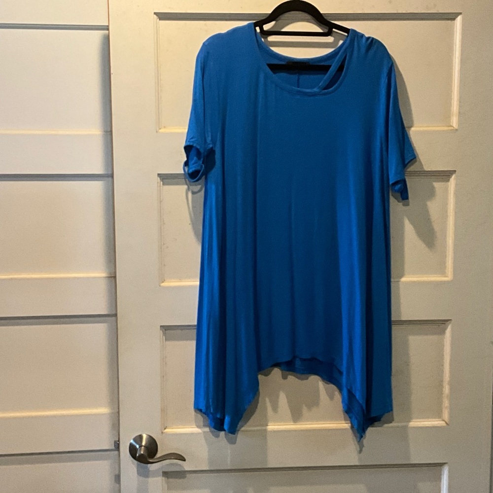 Valeria Fratta electric blue, hi-lo, T-shirt tunic. EU 48-50 (US 18-20)